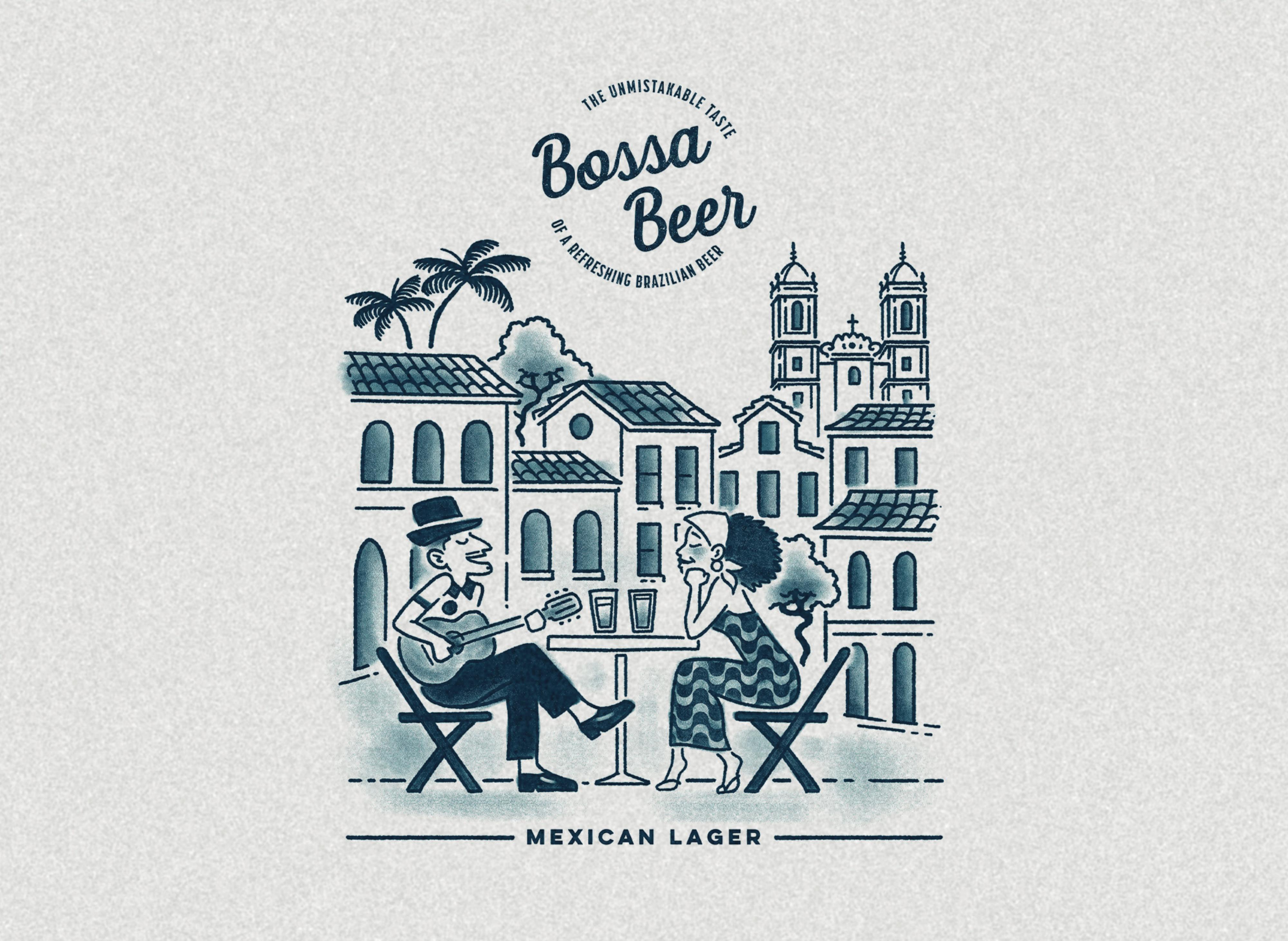 Bossa Beer label illustration