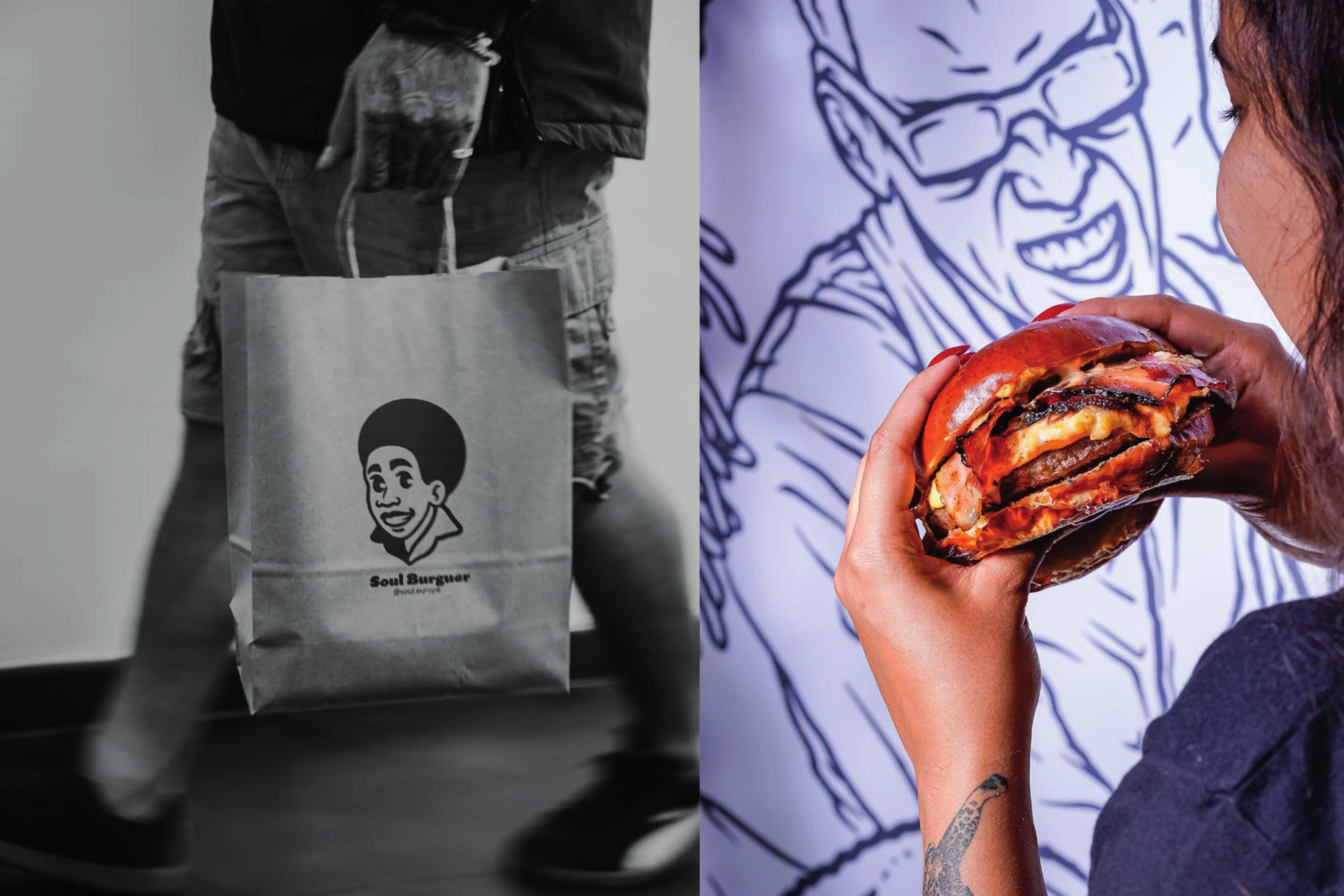 Soul Burguer — branded bag and real-world photography